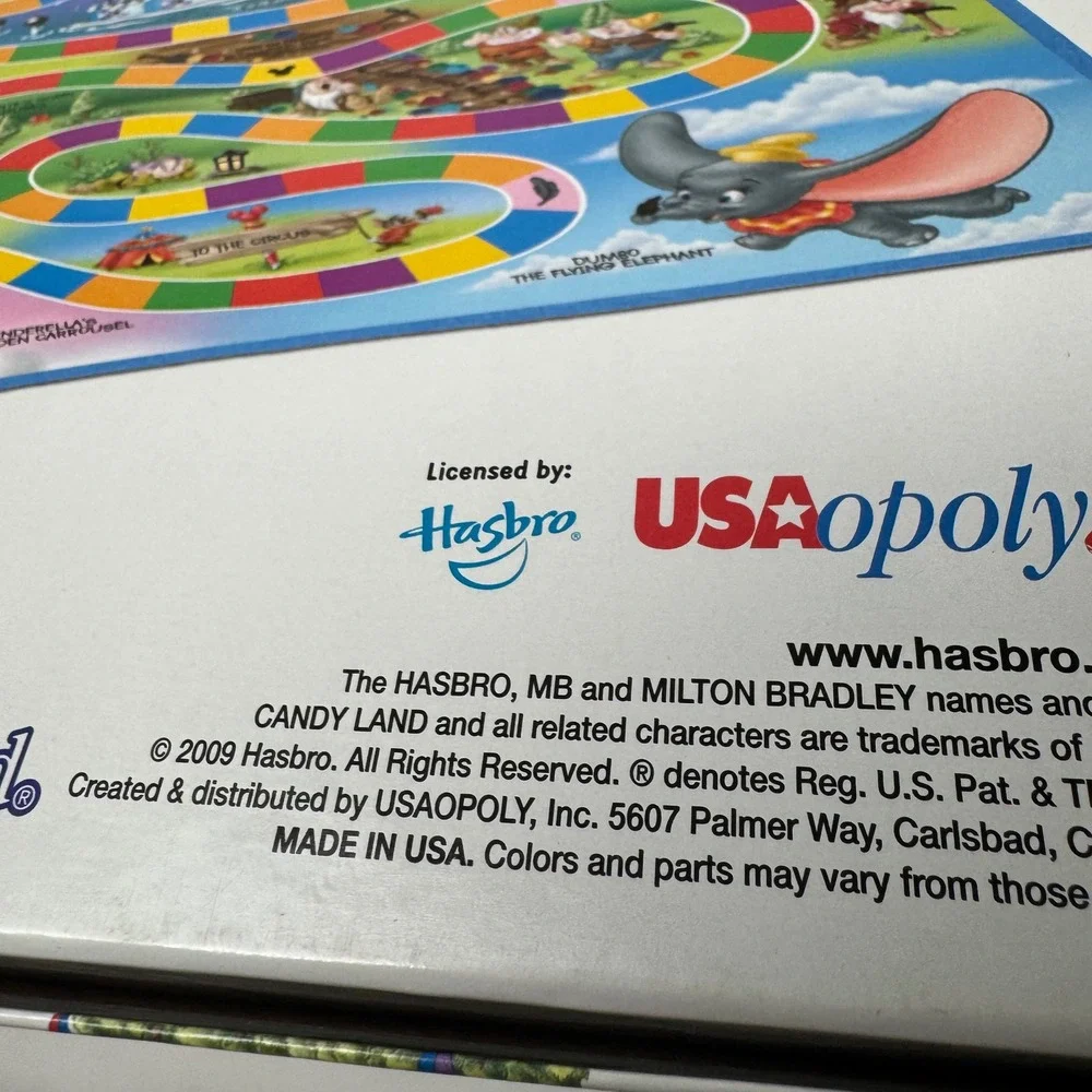 Candy Land The Disney Theme Park Edition Board Game 2009 Hasbro USA Complete